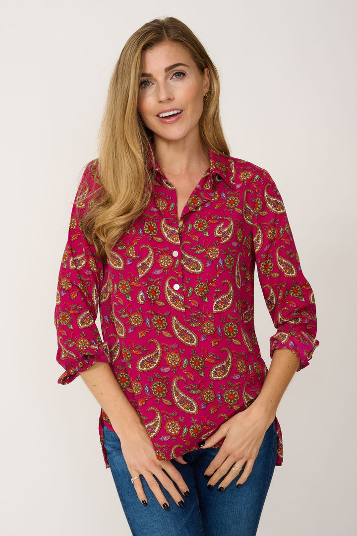 Soho Shirt in Hot Pink Paisley