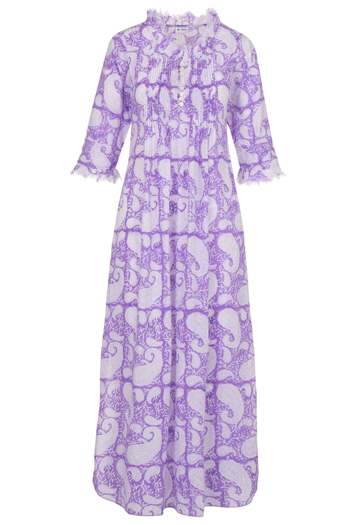 Cotton Annabel Maxi Dress Purple Paisley